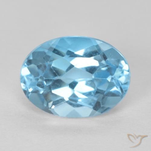 1.67ct Naturale Blu svizzero Topazio, Ovale, VS