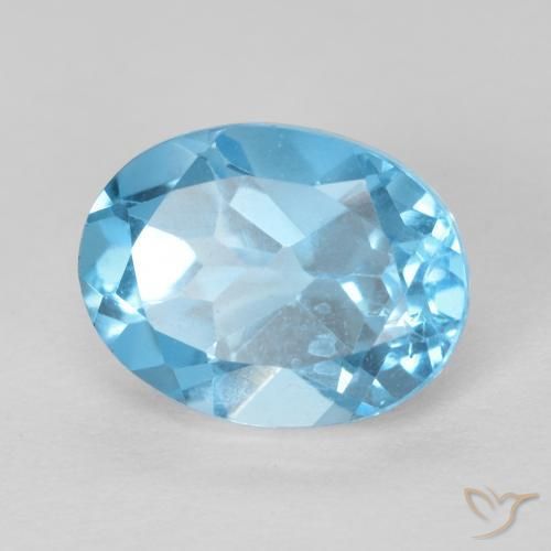 Topazio Blu svizzero naturale da 1.76 ct, Ovale, VS