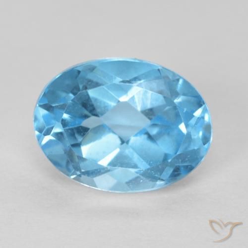 Topazio Blu svizzero naturale da 1.65 ct, Ovale, VS