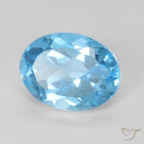 Topazio Blu svizzero naturale da 1.65 ct, Ovale, VS