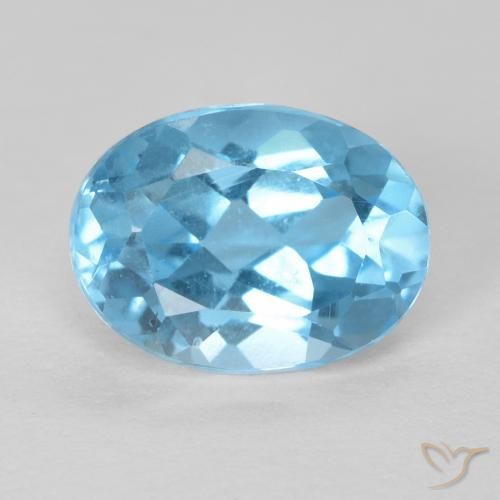1.61ct Naturale Blu svizzero Topazio, Ovale, VS