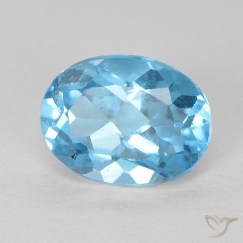 Topazio Blu svizzero naturale da 1.61 ct, Ovale, VS