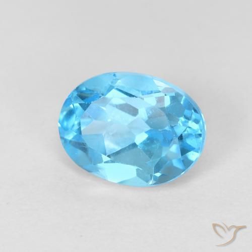 Topazio Blu svizzero naturale da 1.77 ct, Ovale, VVS-VS
