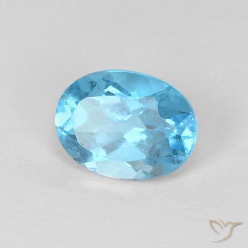 Topazio Blu svizzero naturale da 1.68 ct, Ovale, VS
