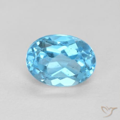 1.72ct Naturale Blu svizzero Topazio, Ovale, VS