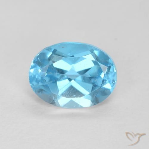 1.72ct Naturale Blu svizzero Topazio, Ovale, VS
