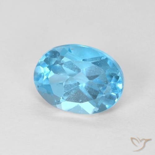Topazio Blu svizzero naturale da 1.72 ct, Ovale, VS