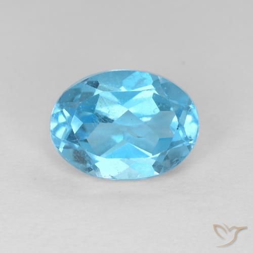 1.65ct Naturale Blu svizzero Topazio, Ovale, VS