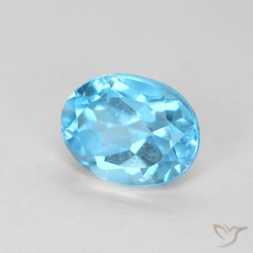 Topazio Blu svizzero naturale da 1.69 ct, Ovale, VS