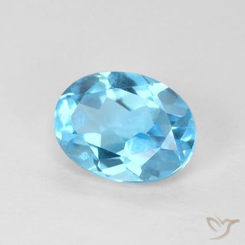 Topazio Blu svizzero naturale da 1.66 ct, Ovale, VS