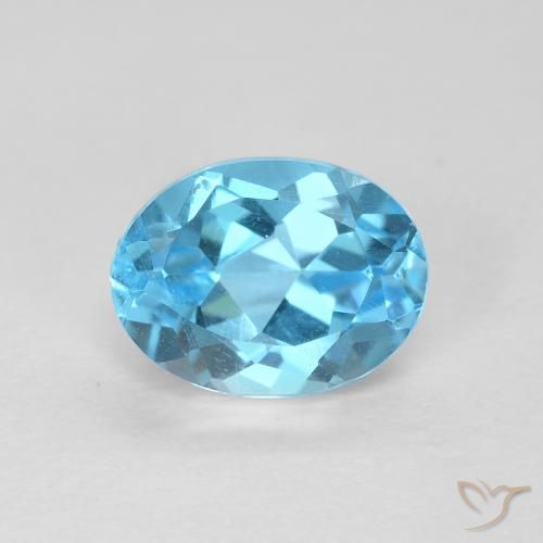 Topazio Blu svizzero naturale da 1.75 ct, Ovale, VVS