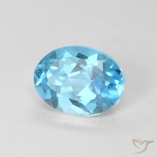 Topazio Blu svizzero naturale da 1.75 ct, Ovale, VVS