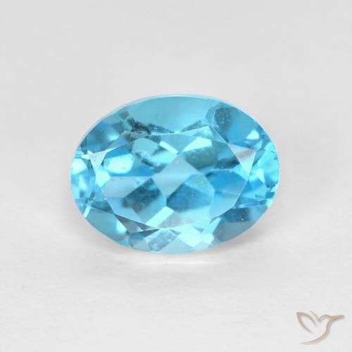 Topazio Blu svizzero naturale da 1.78 ct, Ovale, VVS