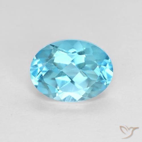 Topazio Blu svizzero naturale da 1.69 ct, Ovale, VVS-VS