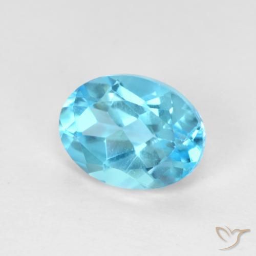 Topazio Blu svizzero naturale da 1.69 ct, Ovale, VVS-VS