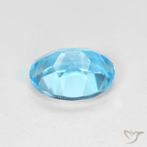 Topazio Blu svizzero naturale da 1.69 ct, Ovale, VVS-VS