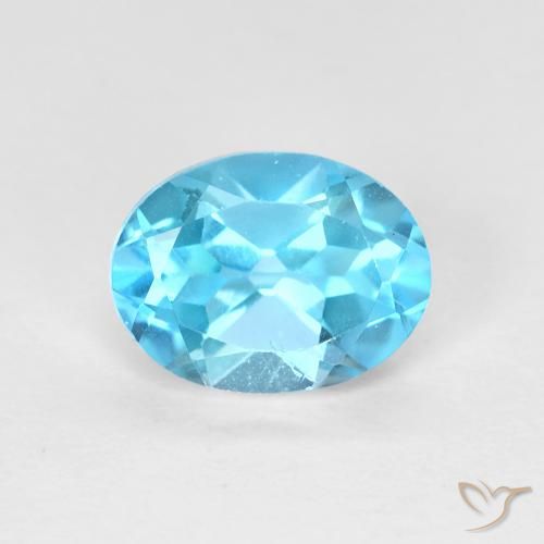 1.66ct Naturale Blu svizzero Topazio, Ovale, VVS-VS