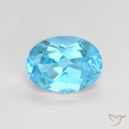 1.76ct Naturale Blu svizzero Topazio, Ovale, VVS-VS