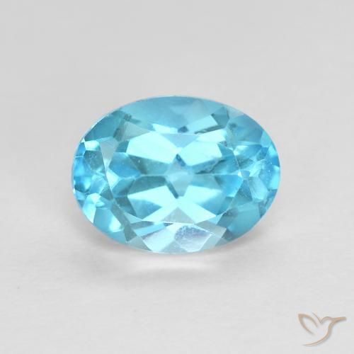 1.77ct Naturale Blu svizzero Topazio, Ovale, VVS