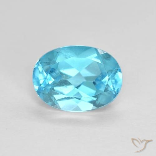 1.60ct Naturale Blu svizzero Topazio, Ovale, VVS