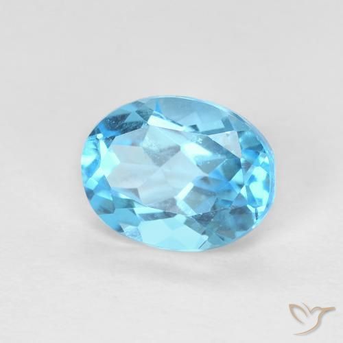 Topazio Blu svizzero naturale da 1.68 ct, Ovale, VVS