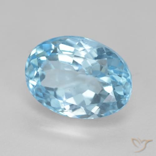 Topazio Blu svizzero naturale da 12.59 ct, Ovale, VVS