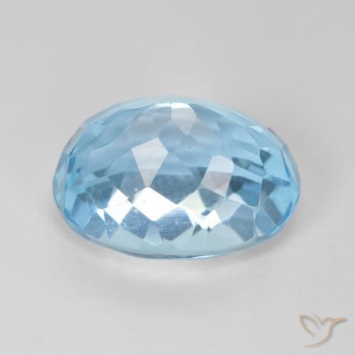 Topazio Blu svizzero naturale da 12.59 ct, Ovale, VVS