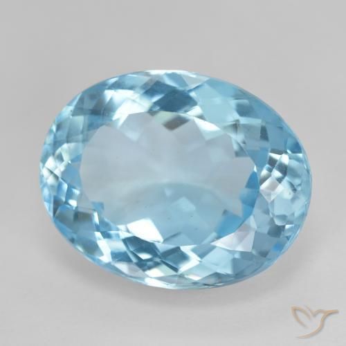 Topazio Blu svizzero naturale da 18.70 ct, Ovale, VVS-VS