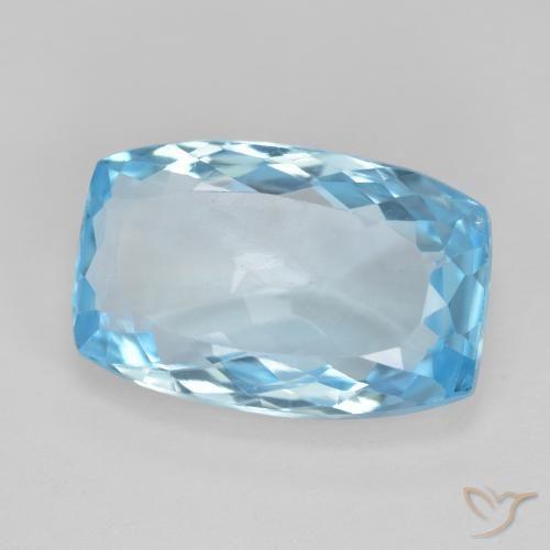 Topazio Blu svizzero naturale da 11.64 ct, Cuscino, VVS-VS