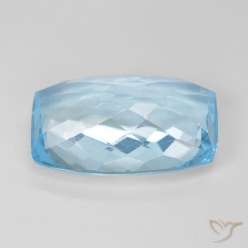 Topazio Blu svizzero naturale da 11.64 ct, Cuscino, VVS-VS