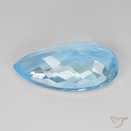 Topazio Blu svizzero naturale da 11.51 ct, Forma a pera, VVS-VS