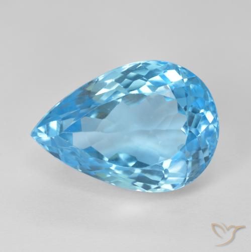 13.59ct Naturale Blu svizzero Topazio, Forma a pera, VVS-VS