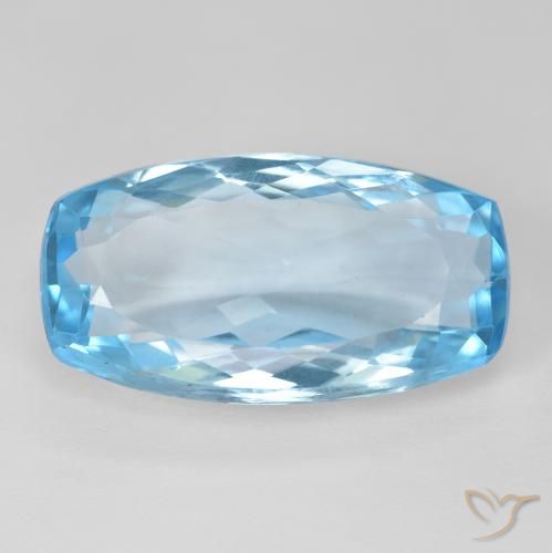 15.21ct Naturale Blu svizzero Topazio, Cuscino, VVS-VS