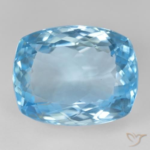 Topazio Blu svizzero naturale da 29.55 ct, Cuscino, VVS-VS