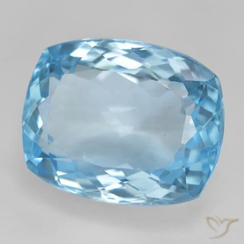 Topazio Blu svizzero naturale da 29.55 ct, Cuscino, VVS-VS