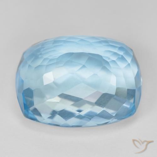 Topazio Blu svizzero naturale da 29.55 ct, Cuscino, VVS-VS