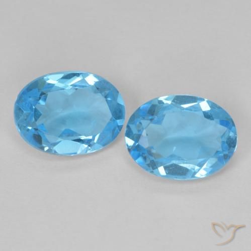 Gemme di Topazio Blu svizzero naturale da 2.76 ct, Ovale, VS