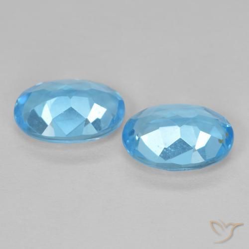 Gemme di Topazio Blu svizzero naturale da 2.76 ct, Ovale, VS