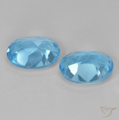 Gemme di Topazio Blu svizzero naturale da 3.06 ct, Ovale, VVS-VS