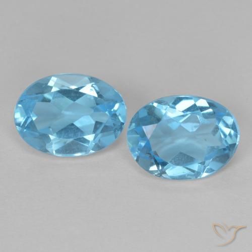 2.95ctw Naturale Blu svizzero Topazio, Ovale, VVS-VS