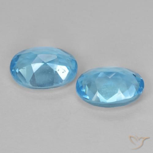 Gemme di Topazio Blu svizzero naturale da 2.95 ct, Ovale, VVS-VS
