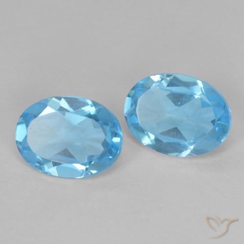Gemme di Topazio Blu svizzero naturale da 2.61 ct, Ovale, VVS-VS