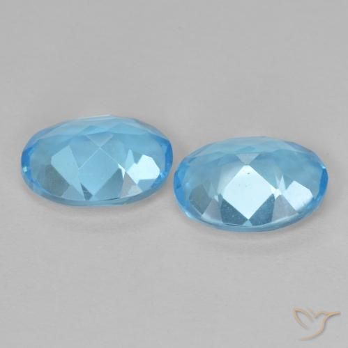Gemme di Topazio Blu svizzero naturale da 2.61 ct, Ovale, VVS-VS