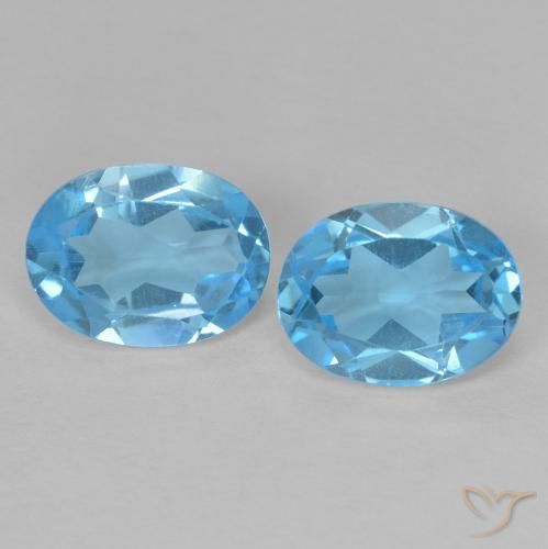2.69ctw Naturale Blu svizzero Topazio, Ovale, VVS-VS