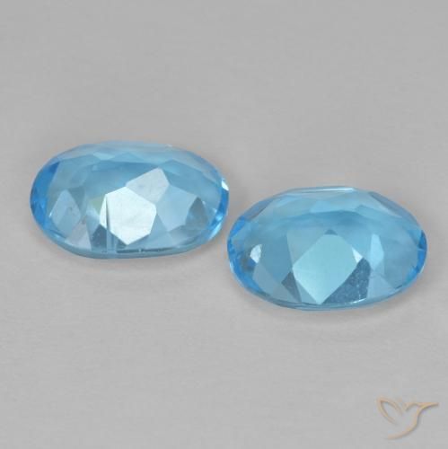 Gemme di Topazio Blu svizzero naturale da 2.69 ct, Ovale, VVS-VS