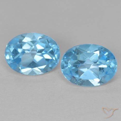 3.38ctw Naturale Blu svizzero Topazio, Ovale, VVS-VS