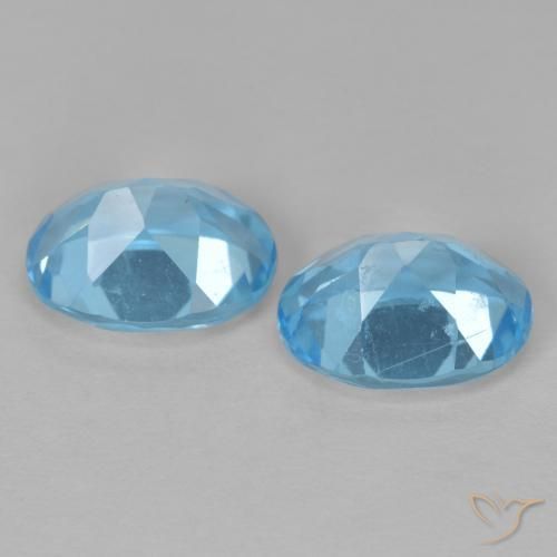 Gemme di Topazio Blu svizzero naturale da 3.38 ct, Ovale, VVS-VS