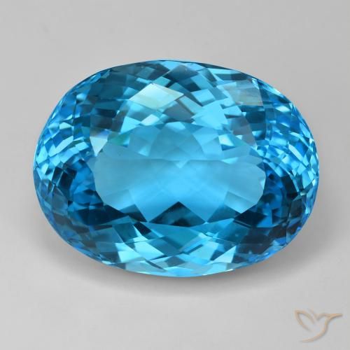 121.30ct Naturale Blu svizzero Topazio, Ovale, VVS