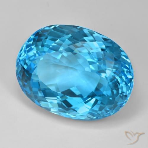 Topazio Blu svizzero naturale da 121.30 ct, Ovale, VVS