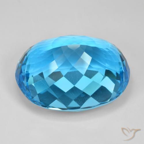 Topazio Blu svizzero naturale da 121.30 ct, Ovale, VVS